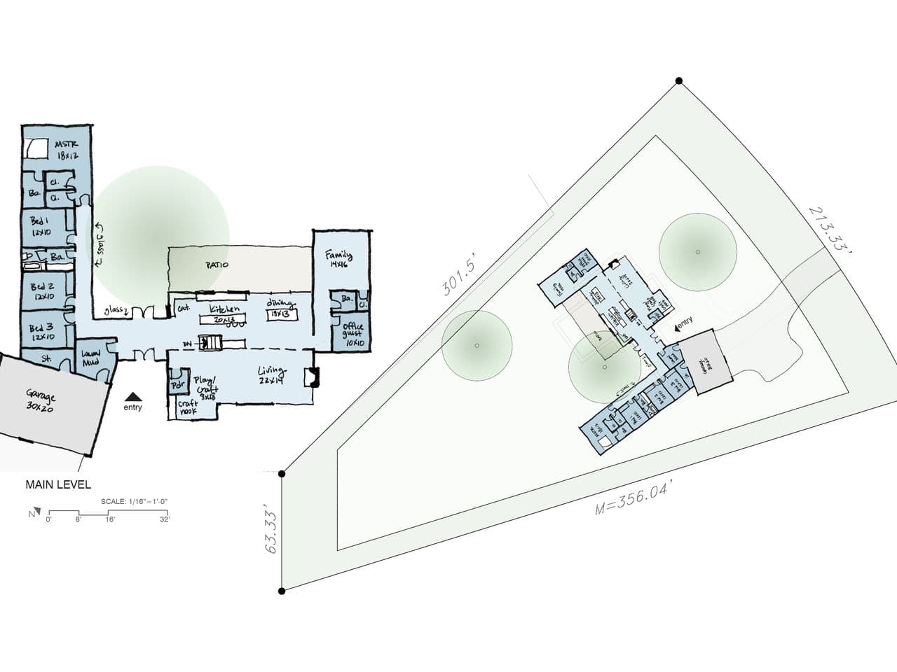 courtyard circle site plan sketch