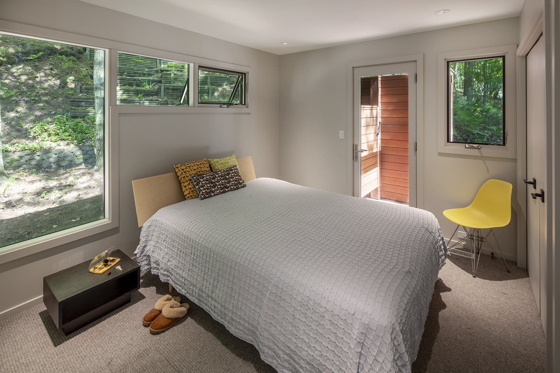 Hamlin Lake master bedroom and outdoor shower